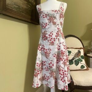 Tory Burch White and Red Floral Dress